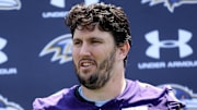 Baltimore Ravens guard Andrew Vorhees