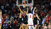 Princeton Tigers guard Lee celebrates a win over Rutgers Scarlet Knights at Prudential Center. 