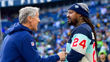 Marshawn Lynch with Pete Carroll.