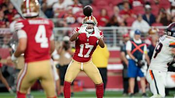 San Francisco 49ers wide receiver Jordan Watkins (17)