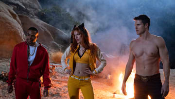 ANDREW BACHELOR, BELLA THORNE, and ROBBIE AMELL in THE BABYSITTER: KILLER QUEEN. Cr. TYLER GOLDEN/NETFLIX © 2020