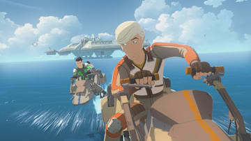 STAR WARS RESISTANCE - "Fuel for the Fire" - "Star Wars Resistance," a new animated series that takes place prior to the events of "The Force Awakens," takes flight with a one-hour premiere SUNDAY, OCTOBER 7 (10:00-11:00 p.m. EDT/PDT), on Disney Channel and DisneyNOW. (Lucasfilm)
KAZ, JACE RUCKLIN