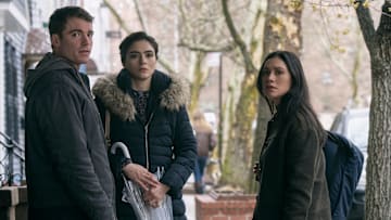 The Night Agent. (L to R) Gabriel Basso as Peter Sutherland, Arienne Mandi as Noor, Luciane Buchanan as Rose Larkin in episode 205 of The Night Agent