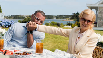 The Perfect Couple. (L to R) Liev Schreiber as Tag Winbury, Nicole Kidman as Greer Winbury in episode 103 of The Perfect Couple. Cr. Courtesy of Netflix © 2024