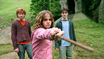 Ron Weasley (Rupert Grint), Hermione Granger (Emma Watson), and Harry Potter (Daniel Radcliffe) in Harry Potter and the Prisoner of Azkaban. (Courtesy of Fathom Entertainment)