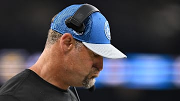 Sep 17, 2023; Detroit, Michigan, USA; Detroit Lions head coach Dan Campbell reacts to a play in the second quarter of their game against the Seattle Seahawks at Ford Field. Mandatory Credit: Lon Horwedel-Imagn Images