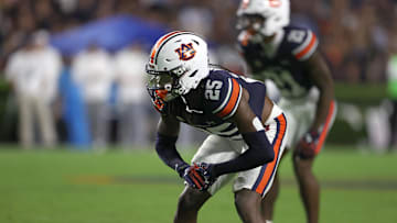 Sep 14, 2024; Auburn, Alabama, USA;  Auburn Tigers cornerback Champ Anthony (25) during the game against the New Mexico Lobos at Jordan-Hare Stadium. Mandatory Credit: John Reed-Imagn Images