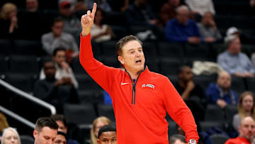 Jan 28, 2025; Washington, District of Columbia, USA; St. John's basketball head coach celebrates during the first half against the Georgetown Hoyas at Capital One Arena. 