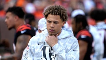 Cincinnati Bengals wide receiver Jermaine Burton (81) as the Bengals face the Las Vegas Raiders at Paycor Stadium on Sunday, November 3, 2024.