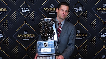 Jun 19, 2019; Las Vegas, NV, USA; Boston Bruins General Manager Don Sweeney was named NHL General Manager of the year during the 2019 NHL Awards at Mandalay Bay. Mandatory Credit: Stephen R. Sylvanie-Imagn Images
