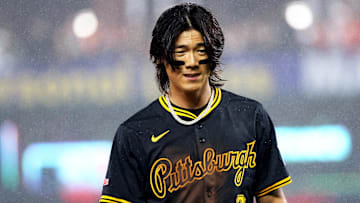 Sep 10, 2025; Baltimore, Maryland, USA; Pittsburgh Pirates outfielder Ji Hwan Bae (3) looks on during the sixth inning against the Baltimore Orioles at Oriole Park at Camden Yards. Mandatory Credit: Daniel Kucin Jr.-Imagn Images