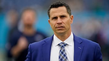 Interin Titans GM Ryan Cowden walks on the field as the team gets ready to face the Jacksonville Jaguars at Nissan Stadium Sunday, Dec. 11, 2022, in Nashville, Tenn.

Nfl Jacksonville Jaguars At Tennessee Titans