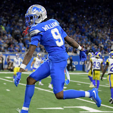 Detroit Lions wide receiver Jameson Williams (9).