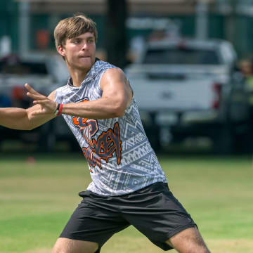 Seminole High School Seminoles    Luke Rucker throws a pass at the Florida High School 7v7 Association state championship in The Villages on Friday, June 24, 2022. [PAUL RYAN / CORRESPONDENT]

Florida High School 7v7 Association State Championship