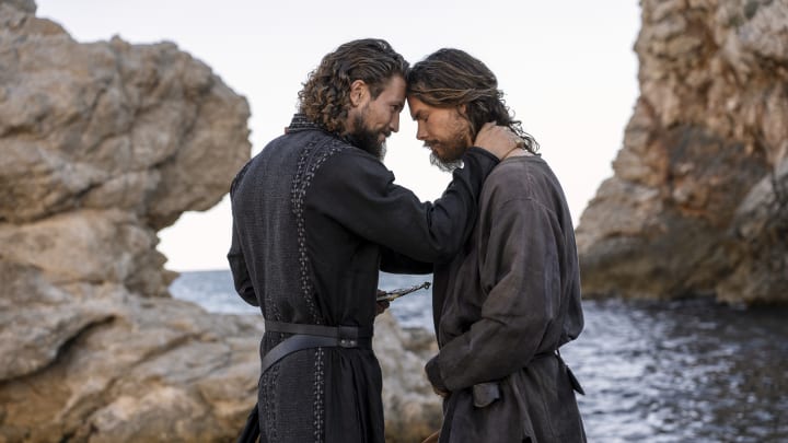 Vikings Valhalla. (L to R) Leo Suter as Harald Sigurdsson, Sam Corlett as Leif Eriksson in episode 303 of Vikings Valhalla. Cr. Bernard Walsh/Netflix © 2024