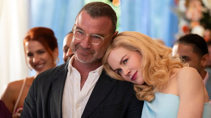 The Perfect Couple. (L to R) Liev Schreiber as Tag Winbury, Nicole Kidman as Greer Winbury in episode 101 of The Perfect Couple. Cr. Hilary Bronwyn Gayle/Netflix © 2024