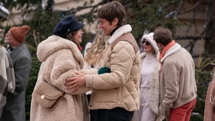 Emily in Paris. (L to R) Lily Collins as Emily, Lucas Bravo as Gabriel in episode 406 of Emily in Paris. Cr. Stephanie Branchu/Netflix © 2024