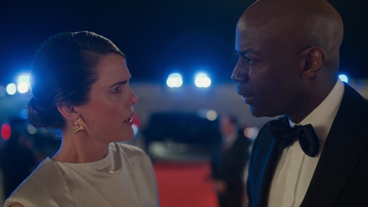 The Diplomat. (L to R) Keri Russell as Kate Wyler, David Gyasi as Austin Dennison in episode 206 of The Diplomat