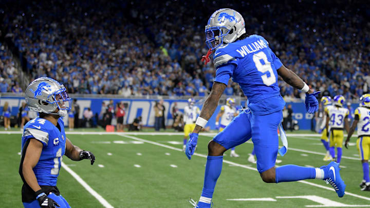 Detroit Lions wide receiver Jameson Williams (9).