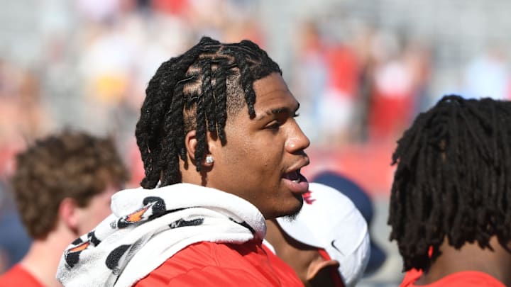 Ole Miss defensive tackle Walter Nolen watches from the sideline during the Ole Miss Grove Bowl Games at Vaught-Hemingway Stadium in Oxford, Miss., on Saturday, Apr. 13, 2024. Ole Miss defensive tackle Walter Nolen watches from the sideline during the Ole Miss Grove Bowl Games at Vaught-Hemingway Stadium in Oxford, Miss., on Saturday, Apr. 13, 2024.