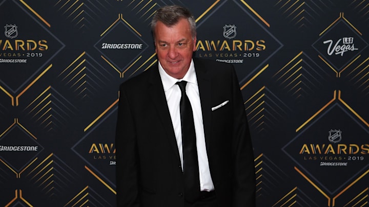 Jun 19, 2019; Las Vegas, NV, USA; Don Waddell is pictured on the red carpet during the 2019 NHL Awards at Mandalay Bay. Mandatory Credit: Stephen R. Sylvanie-Imagn Images