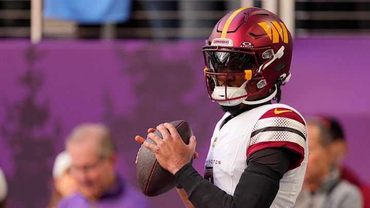 Washington Commanders quarterback Jayden Daniels. Washington Commanders quarterback Jayden Daniels.