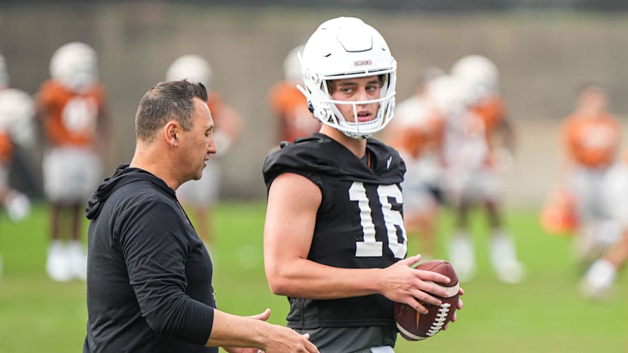 Texas coach Steve Sarkisian believes Arch Manning learned a lot from former Longhorns quarterback Quinn Ewers during the last two seasons. | Aaron E. Martinez/American-Statesman / USA TODAY NETWORK