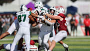 Aug 23, 2025; Honolulu, Hawaii, USA;  Stanford Cardinal inside linebacker Matt Rose (35) wraps up Hawaii Rainbow Warriors running back Landon Sims (30) during the second half at Clarence T.C. Ching Athletics Complex. Mandatory Credit: Marco Garcia-Imagn Images