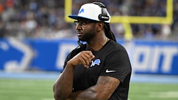 Aug 16, 2025; Detroit, Michigan, USA; Detroit Lions defensive coordinator Kelvin Sheppard on the sidelines during their preseason game against the Miami Dolphins at Ford Field.