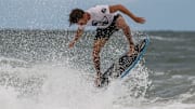 Athletes compete in the Mulligan’s Beach House Skim Jam 2024, the final stop of the Shore LB Triple Crown on Saturday, Aug. 31, 2024, at Sexton Plaza in Vero Beach. Alex Farrell competes in heat 1 quarterfinal in the I’m Better class.