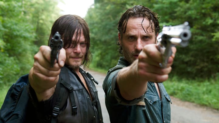 Andrew Lincoln as Rick Grimes and Norman Reedus as Daryl Dixon - The Walking Dead _ Season 6, Episode 10 - Photo Credit: Gene Page/AMC