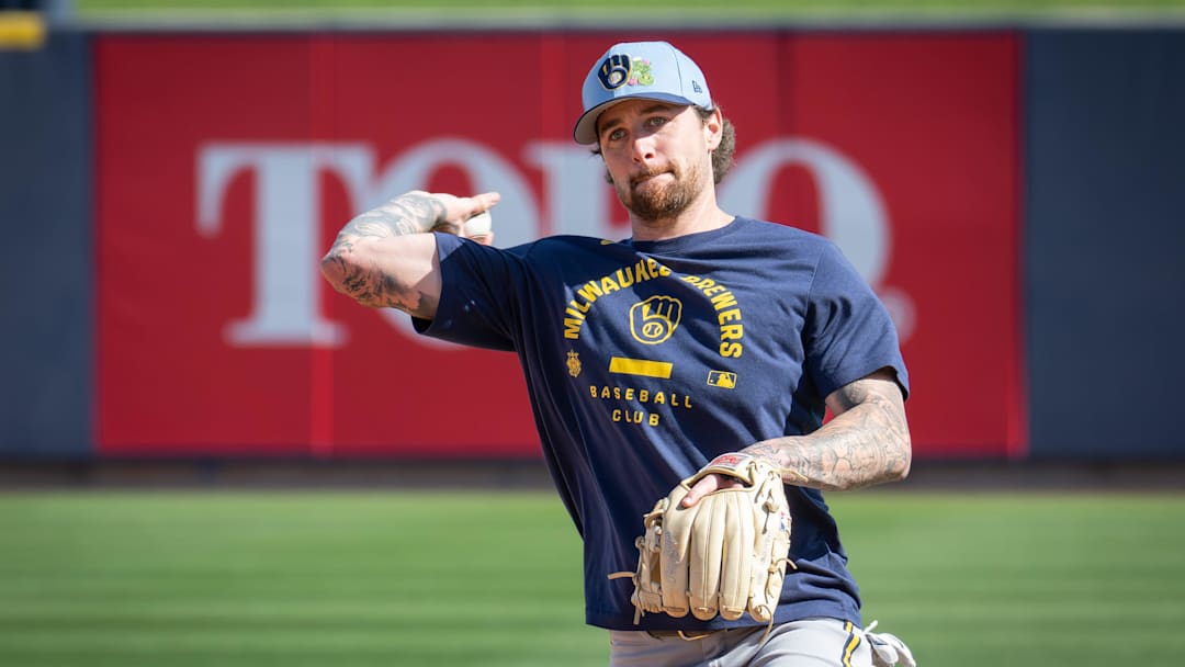 Milwaukee Brewers infielder Brice Turang (2) throws the ball during spring training workouts Tuesday, February 17, 2026, at American Family Fields of Phoenix in Phoenix, Arizona. Milwaukee Brewers infielder Brice Turang (2) throws the ball during spring training workouts Tuesday, February 17, 2026, at American Family Fields of Phoenix in Phoenix, Arizona.