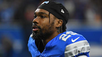 Former Detroit Lions cornerback Kindle Vildor (29) looks on after their game against the Tampa Bay Buccaneers at Ford Field.