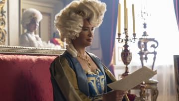 Bridgerton. Golda Rosheuvel as Queen Charlotte in episode 303 of Bridgerton. Cr. Liam Daniel/Netflix © 2024