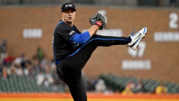 May 29, 2024; Detroit, Michigan, USA;  Detroit Tigers pitcher Tarik Skubal (29) throws a pitch against the Pittsburgh Pirates in the first inning at Comerica Park. Mandatory Credit: Lon Horwedel-USA TODAY Sports
