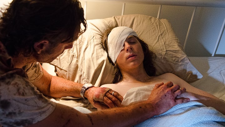Andrew Lincoln as Rick Grimes and Chandler Riggs as Carl Grimes - The Walking Dead _ Season 6, Episode 9 - Photo Credit: Gene Page/AMC