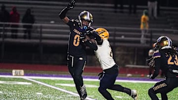 Booker's Chauncey Kennon runs upfield during the Class 3A-Region 3 Final against Boca Ciega in Sarasota on Friday, Nov. 29, 2024. Booker won 41-6.