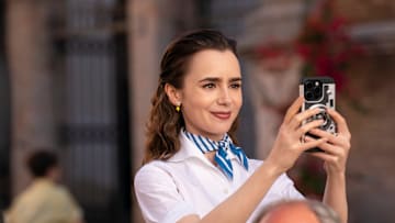 Emily in Paris. Lily Collins as Emily in episode 410 of Emily in Paris. Cr. Giulia Parmigiani/Netflix © 2024