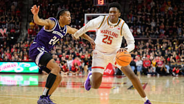 Maryland Terrapins center Derik Queen (25)