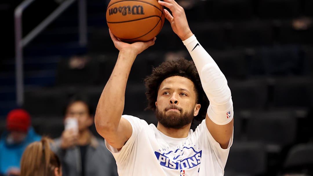 Mar 17, 2026; Washington, District of Columbia, USA; Detroit Pistons guard Cade Cunningham (2) takes a shot before a game against the Washington Wizards at Capital One Arena. Mandatory Credit: Daniel Kucin Jr.-Imagn Images