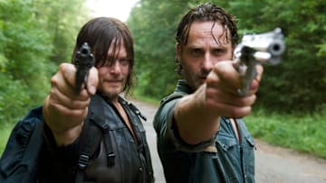 Andrew Lincoln as Rick Grimes and Norman Reedus as Daryl Dixon - The Walking Dead _ Season 6, Episode 10 - Photo Credit: Gene Page/AMC