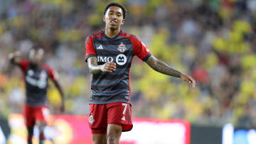 Toronto FC midfielder Jahkeele Marshall-Rutty (7) reacts during the second half.