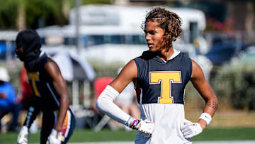 Tolleson Union High School   s Rico Blassingame, right, plays against ALA Gilbert North in the Storm Summer Championship tournament at Arizona Christian University in Glendale on May 30, 2023.