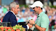 PGA Tour commissioner Jay Monahan (left, with Rory McIlroy at the 2022 Tour Championship) expressed zero concern over McIlroy’s skipping of three signature events this season.