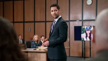 The Lincoln Lawyer. (L to R) Becki Newton as Lorna Crane, Devon Graye as Julian La Cosse, Manuel Garcia-Rulfo as Mickey Haller in episode 306 of The Lincoln Lawyer. 