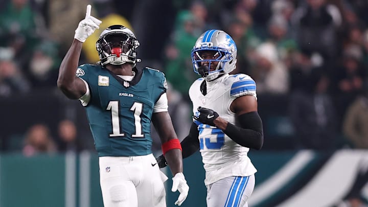 Lions cornerback Rock Ya-Sin was controversially called for pass interference while defending Eagles receiver A.J. Brown on Sunday. 