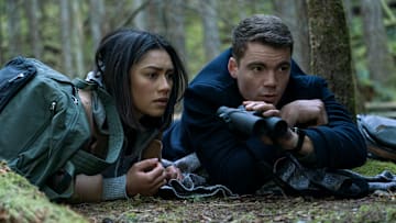 The Night Agent. (L to R) Luciane Buchanan as Rose Larkin, Gabriel Basso as Peter Sutherland in episode 103 of The Night Agent. Cr. Dan Power/Netflix © 2023