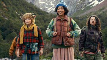 Sweet Tooth. (L to R) Christian Convery as Gus, Naledi Murray as Wendy, Stefania LaVie Owen as Becky in episode 301 of Sweet Tooth. Cr. Matt Klitscher/Netflix © 2024