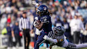 UConn Huskies running back Cam Edwards runs the ball against the Air Force Falcons.