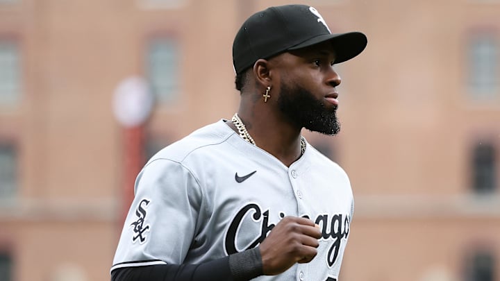 Chicago White Sox outfielder Luis Robert Jr. (88) against the Baltimore Orioles at Oriole Park at Camden Yards.